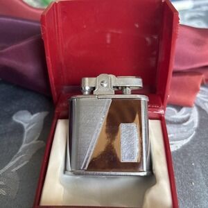 VTg 1940s Ronson Whirlwind Lighter Chrome Plated Tortoiseshell Insert Orig Case